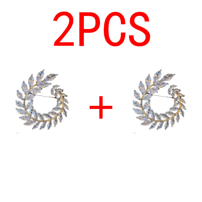 Elegant Wheat Ear Brooch – Crystal Suit Pin for Women & Men