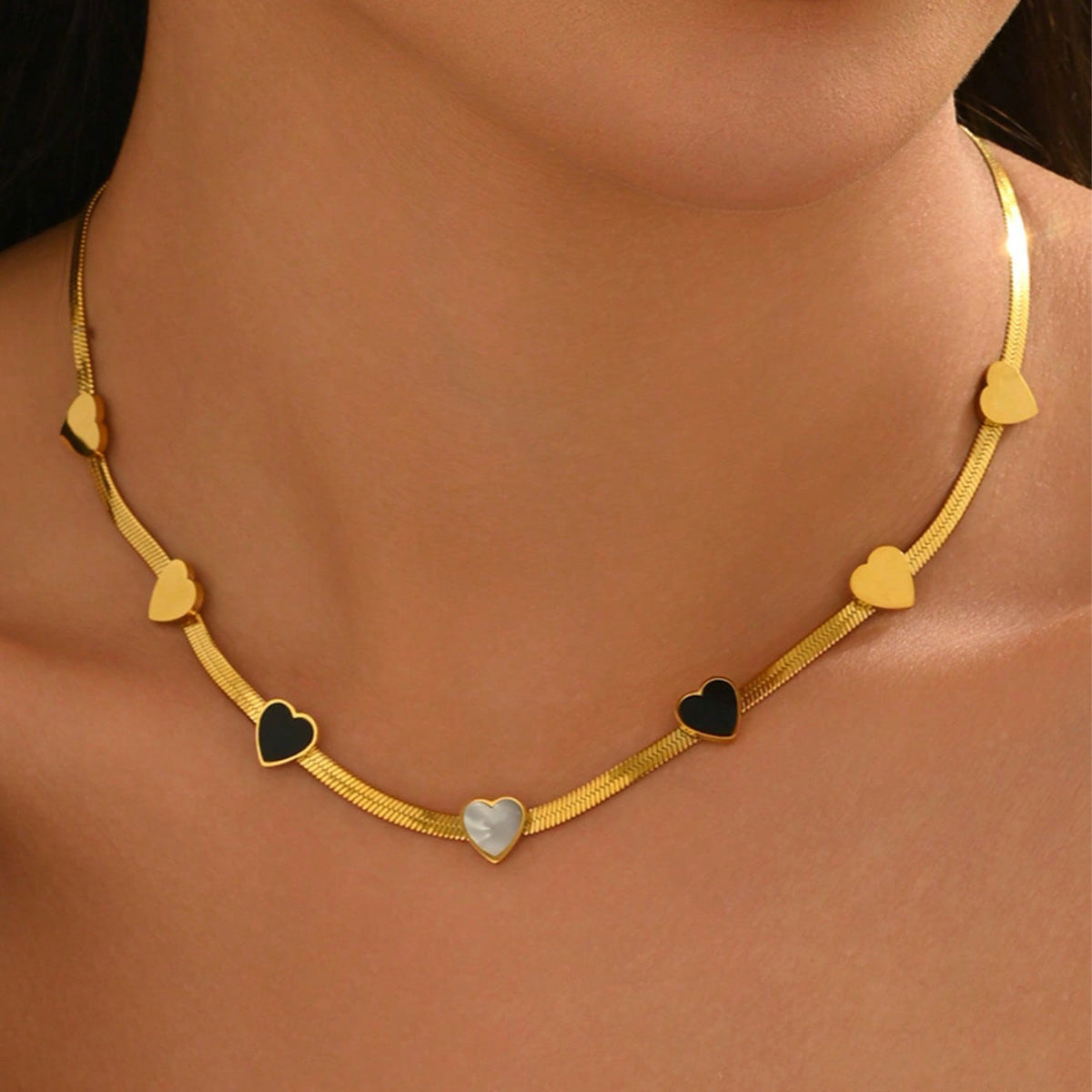 Lxalry 18K Gold Plated Heart Jewelry Set