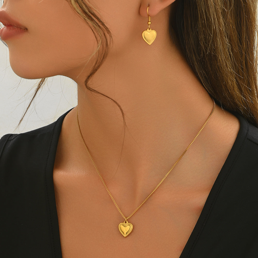 Lxalry 18K Gold Plated Heart Jewelry Set
