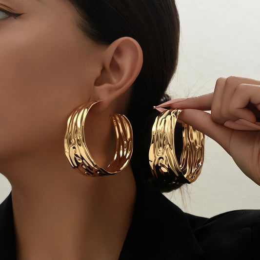 Bold Statement Gold Hoop Earrings for Women
