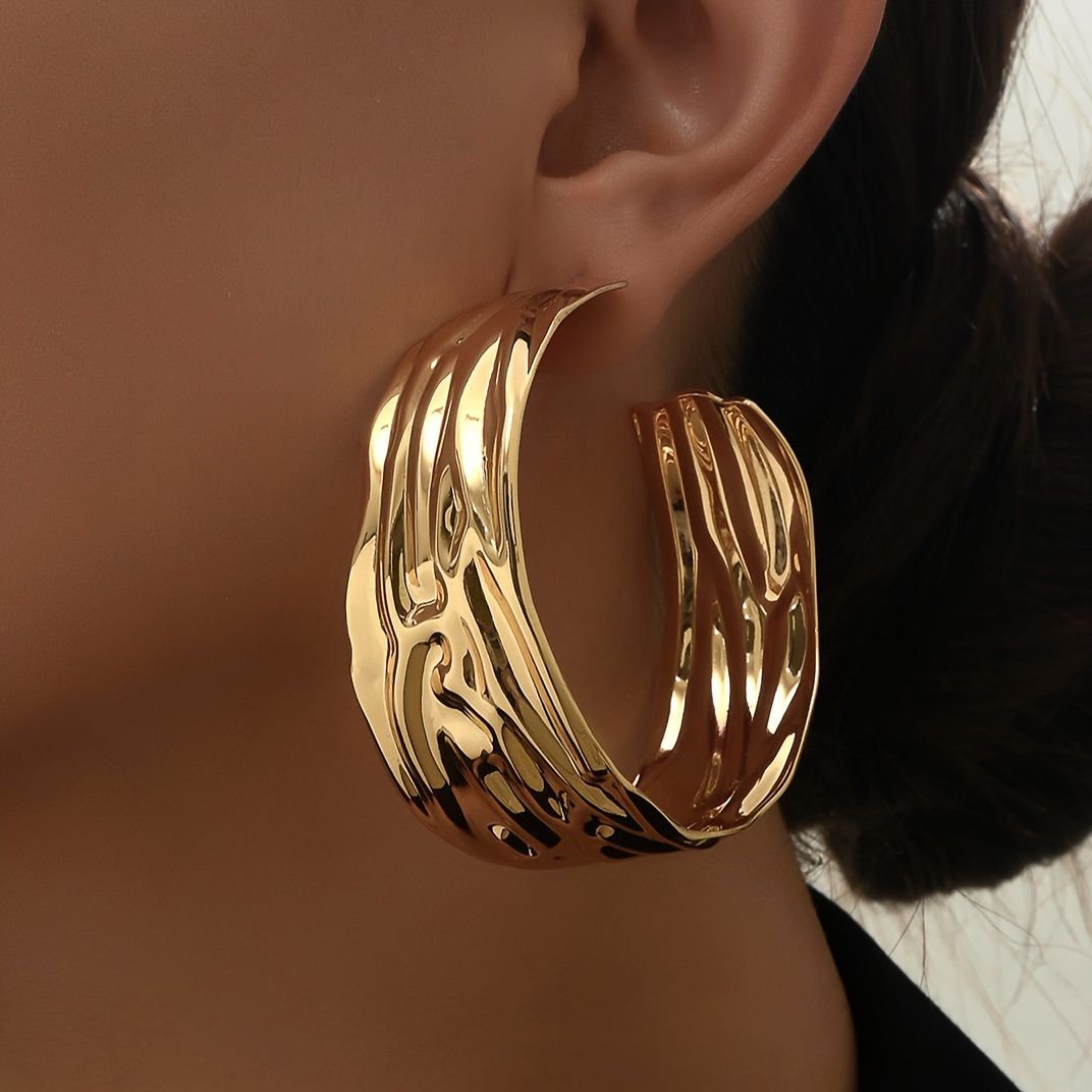 Bold Statement Gold Hoop Earrings for Women