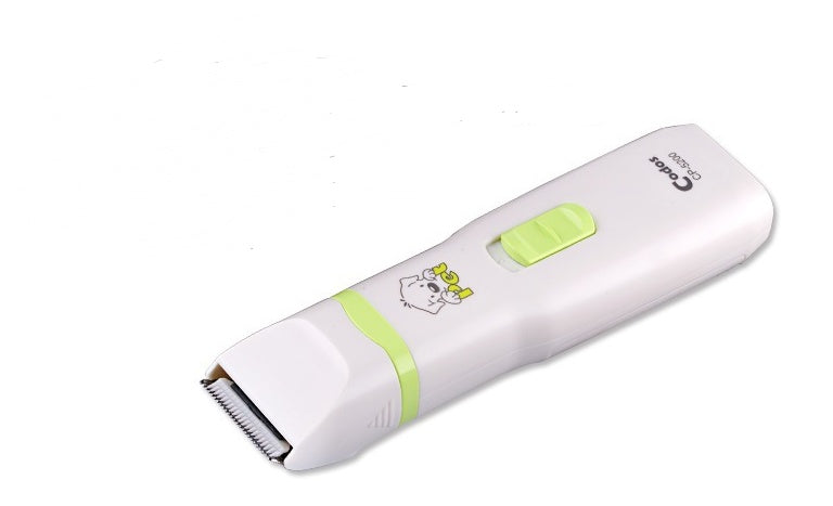 White and green pet grooming clipper on a white background