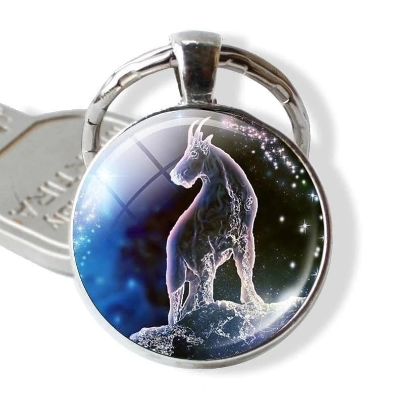 Keychain with a unicorn design on a white background