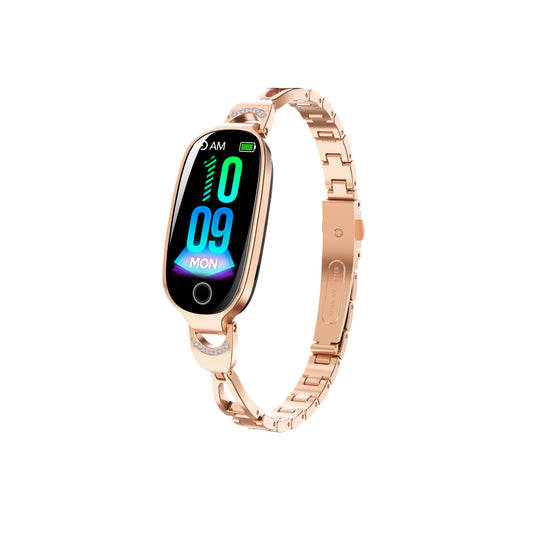 Gold smartwatch for women with heart rate monitor