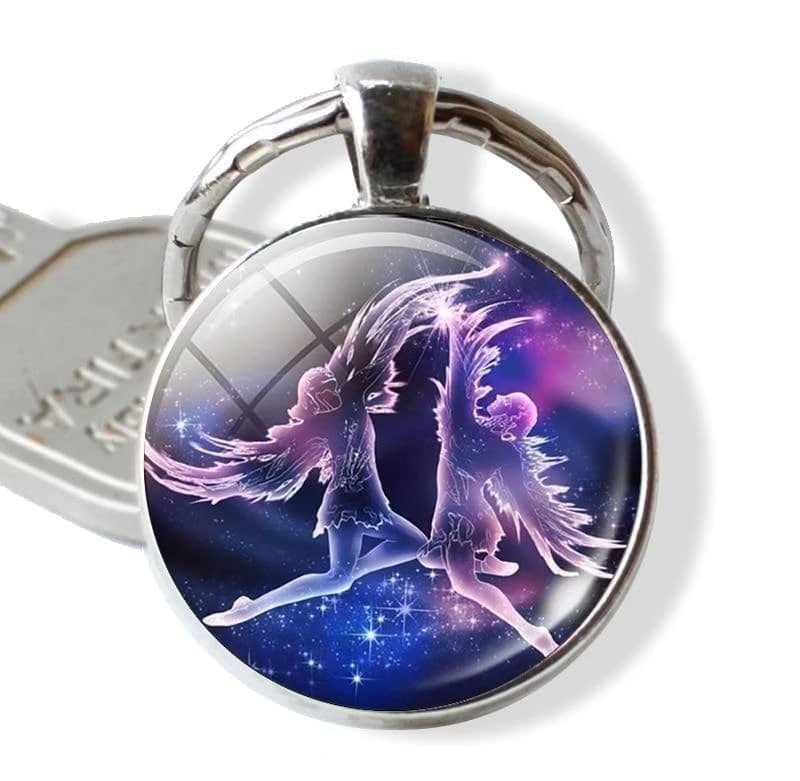Keychain with angel design on a white background