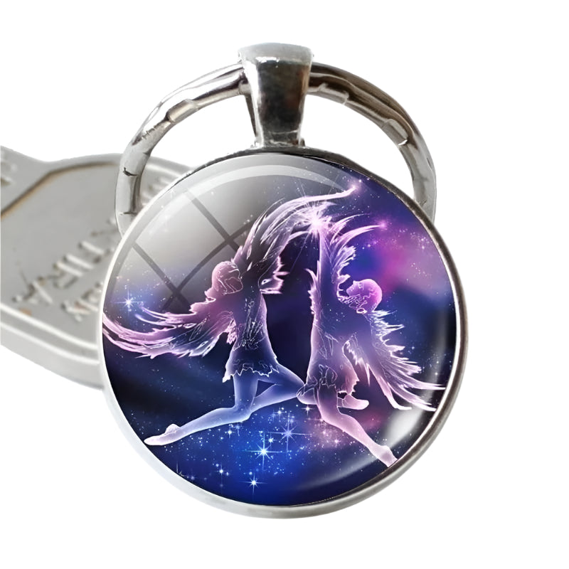 Keychain with angel design on a white background